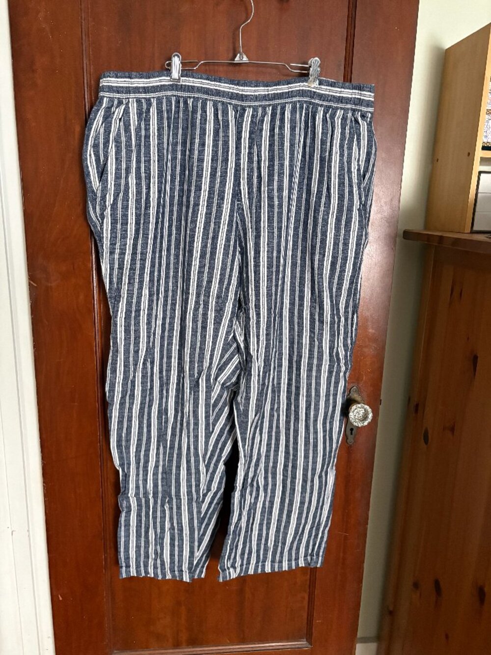 Old Navy Striped Wide-Leg Linen Pants, Size XXL Tall